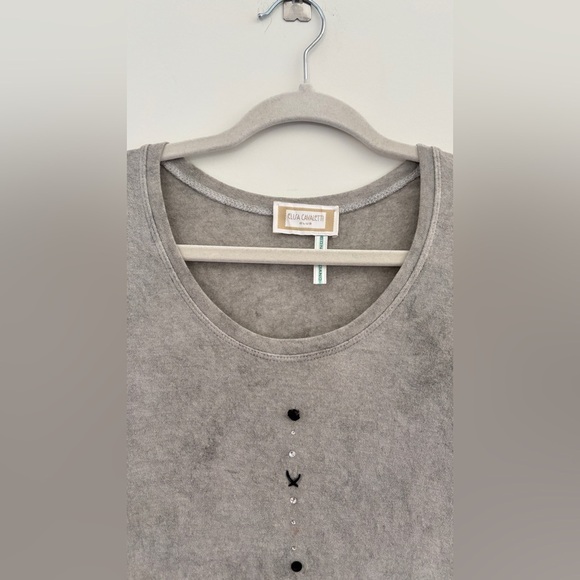 Elisa Cavaletti Size Small Blouse Long Sleeve Artsy Whimsigoth Festival Gray - Picture 5 of 9